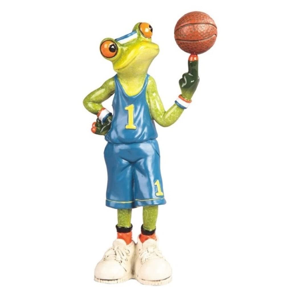 6.75" h Frog The Basketball Player Statue Fantasy Decoration Figurine Multi