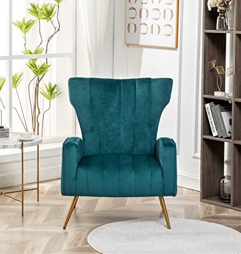 US Pride Furniture Modern Velvet Accent Chair for Living Room Bedroom or Bluenish Green - Diamond Home USA