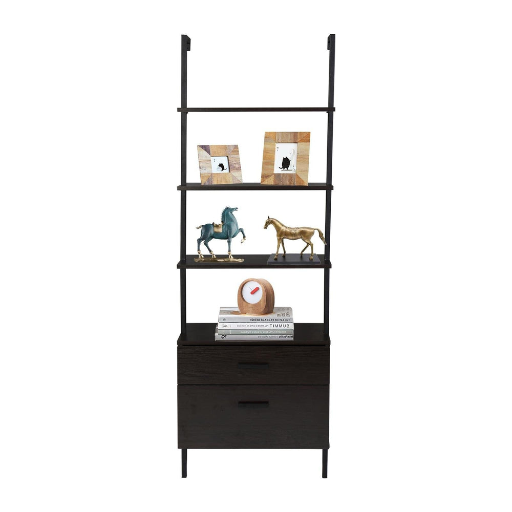 Industrial Bookshelf with Wood Drawersblack Black Includes Hardware - Diamond Home USA