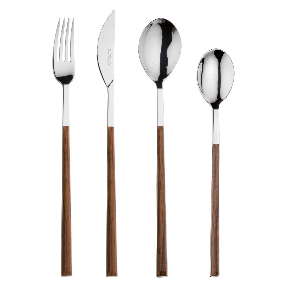 Red Vanilla Sushi Queen 24 pc. Mahogany Flatware Set