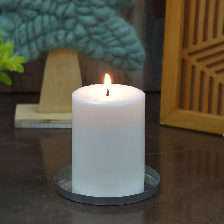 4 X 6 Inch White Pillar Candle Wax Handmade