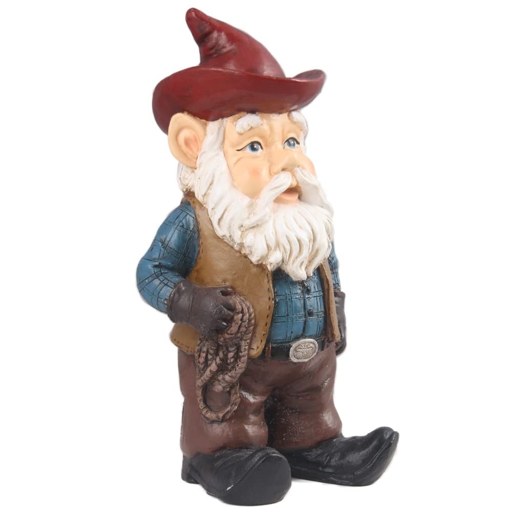 Gnome Cowboy Ultra Realistic Garden Statue Multi Color Polyresin