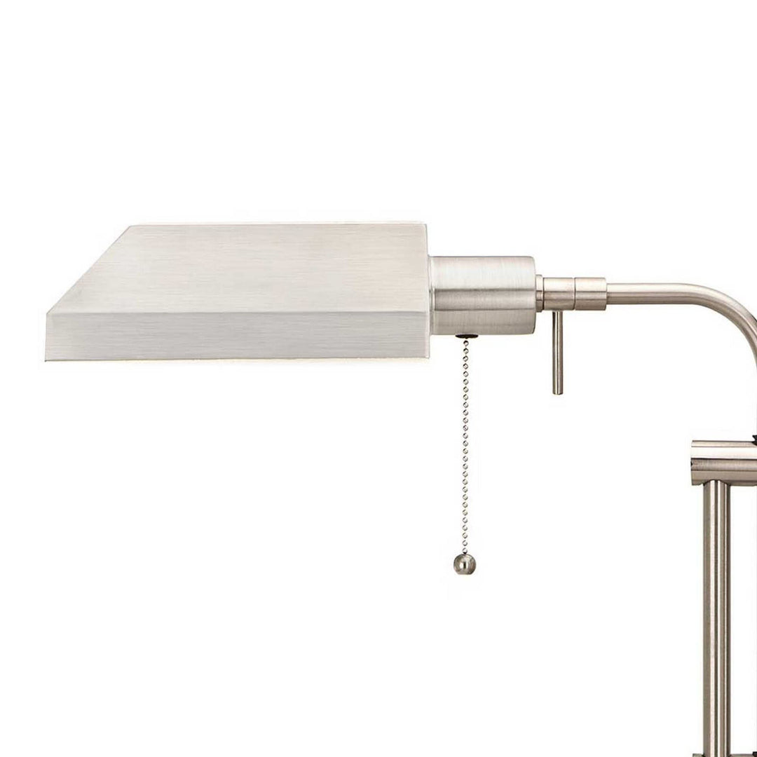Metal Rectangular Desk Lamp with Adjustable Pole Silver Modern Contemporary - Diamond Home USA