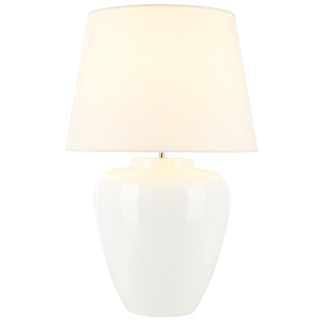 Lighting 24-inch Table Lamp 14 in. W X D 23 H Beige Modern Contemporary White - Diamond Home USA