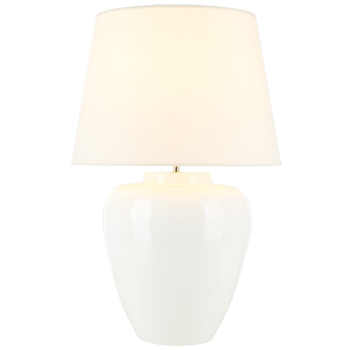 Lighting 24-inch Table Lamp 14 in. W X D 23 H Beige Modern Contemporary White - Diamond Home USA
