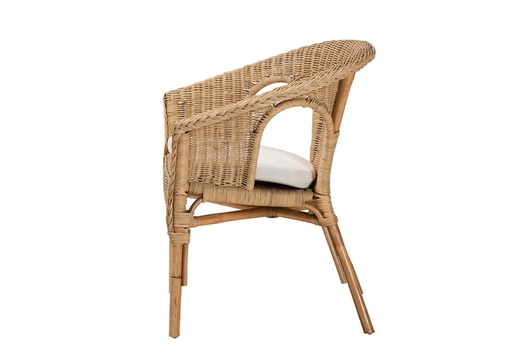 Baxton Studio Abbey Modern Bohemian Natural Brown Antique Rattan Dining Chair - Diamond Home USA
