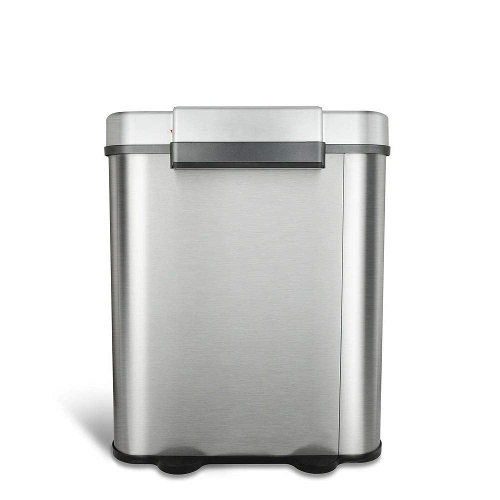 Ninestars DZT-70-R3 Motion Sensor Trash Can Extra Large Silver - Diamond Home USA