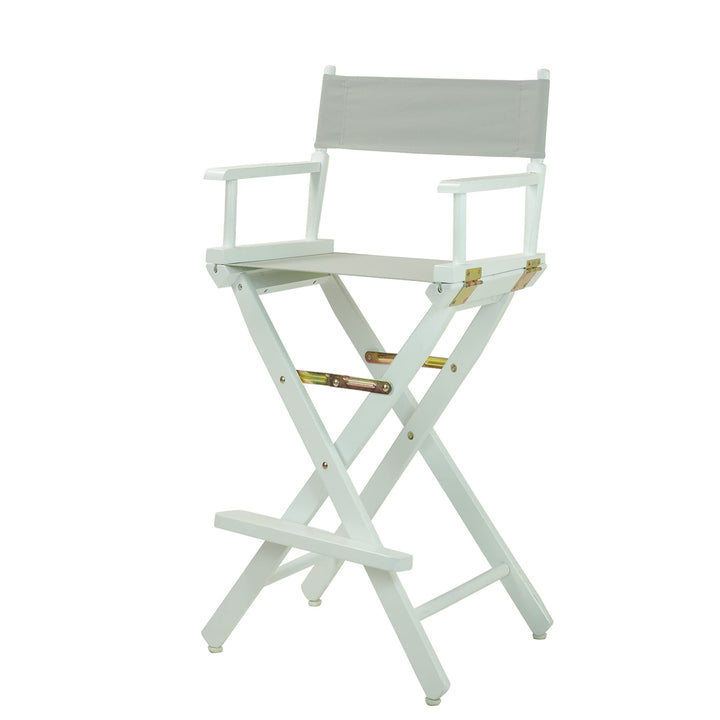 Casual Home White Frame/Gray Canvas 30" Bar Height Directors-Chairs Grey