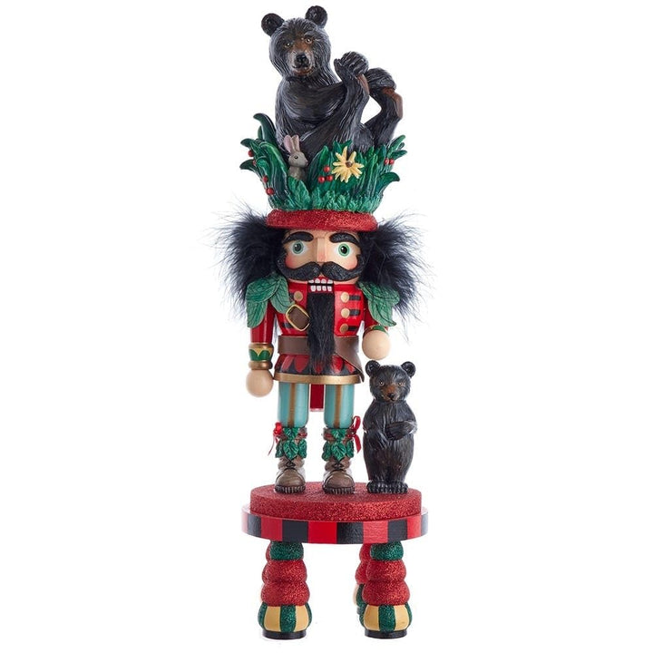 18-inch Hollywood Black Bear Hat Nutcracker Multicolor