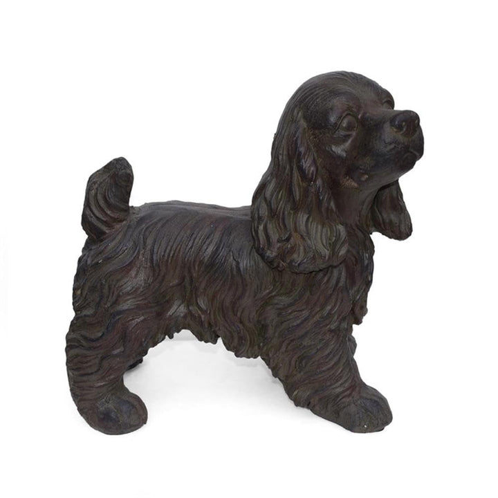 Noble House Josie Outdoor Cast Stone Cocker Spaniel Dog Garden Statue - Diamond Home USA
