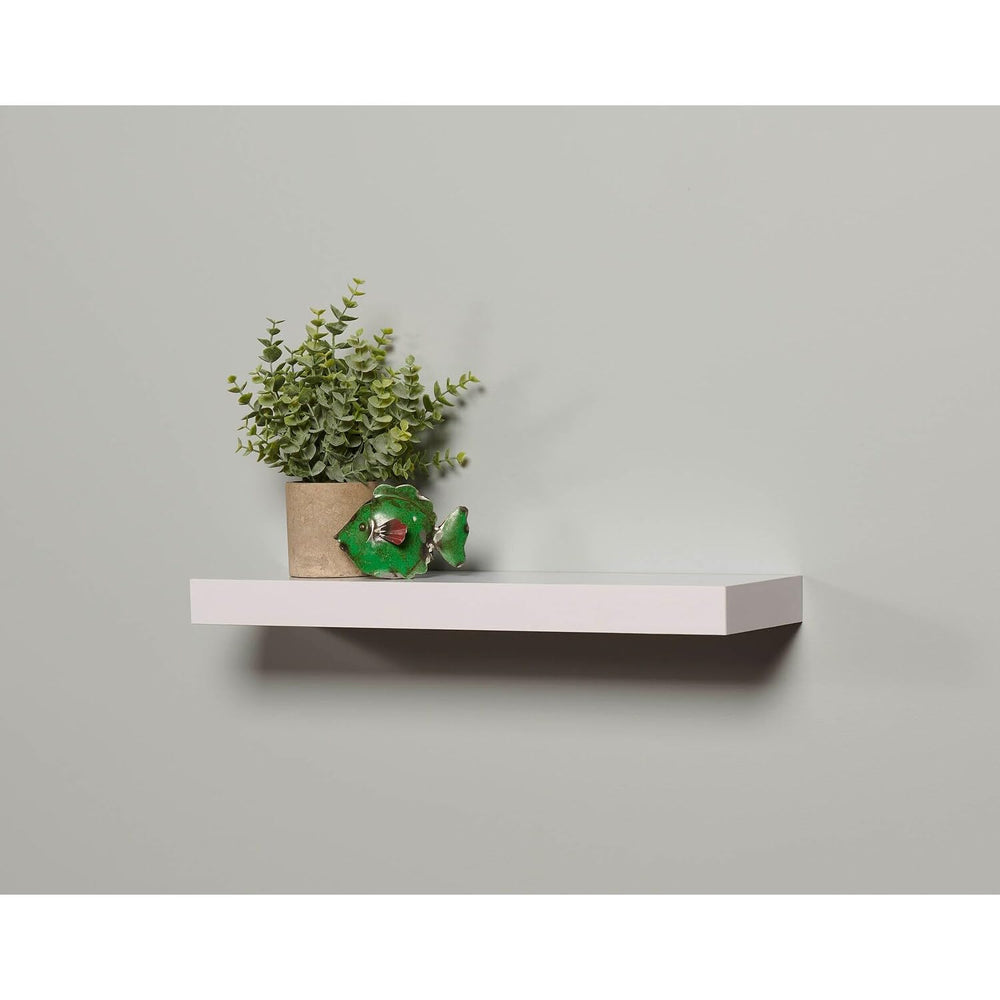 Mini 6"x20" White Floating Shelf MDF Matte Includes Hardware - Diamond Home USA