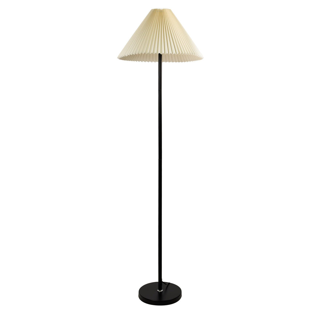 61 in.Black Column Floor Lamp Mid-Century Modern Corner with White Mushroom