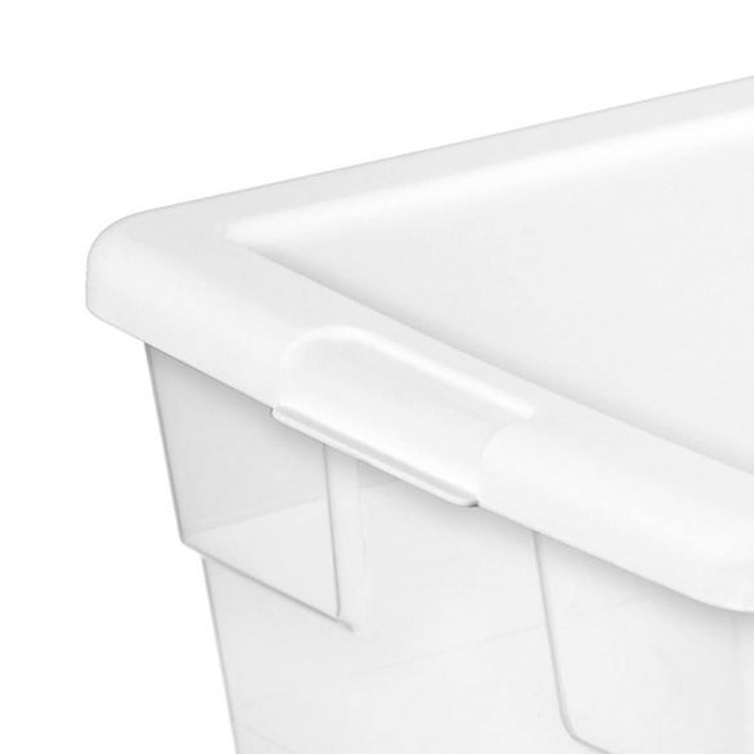 Sterilite? 16 Quart Basic Clear Storage Box with White Lid - Diamond Home USA