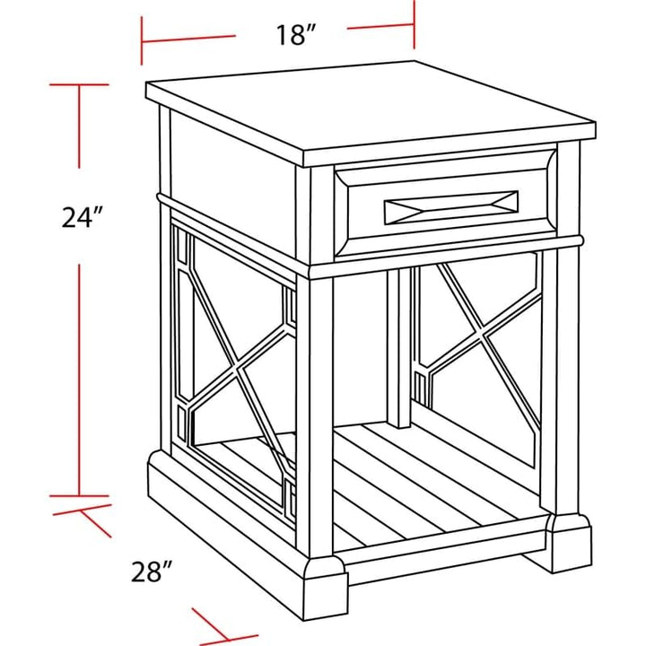 Parker House Sundance Traditional Wood Chairside Table in Smokey Gray - Diamond Home USA