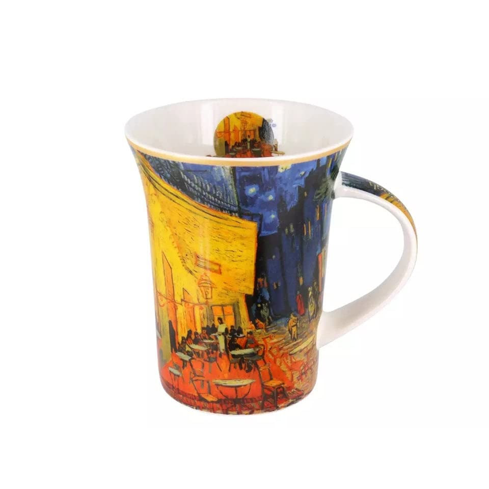The Cafe Terrace At Night V.gogh Porcelain Mug In A Gift Box Multi Color - Diamond Home USA