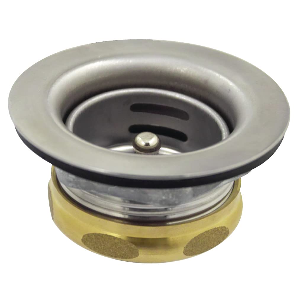 Kingston ass K461B Stainless Steel Duo Strainer for Bar Sink with ass Nut Brushed Nickel