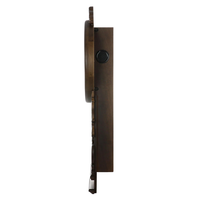Chestnut Chiming Pendulum Wall 13.75"x4.5"x31" Multi Color Wood Antique - Diamond Home USA