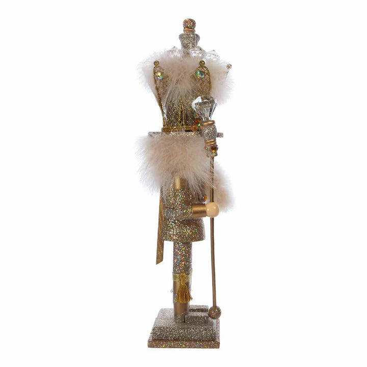 16-Inch Hollywood Platinum and Gold Glitter King Nutcracker - Diamond Home USA