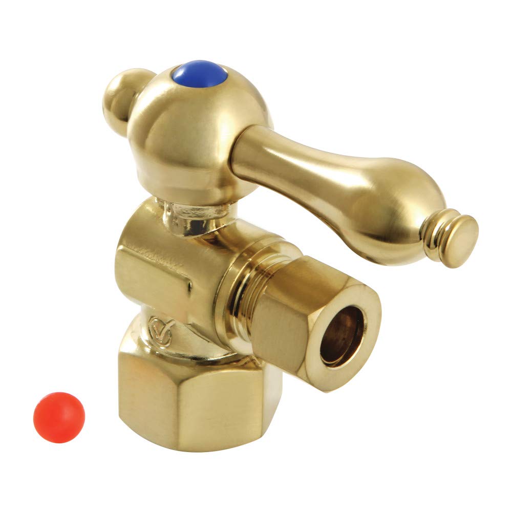 Kingston Brass CC43107 Vintage Quarter Turn Valve (1/2-Inch FIP X 3/8-Inch Brushed Brass