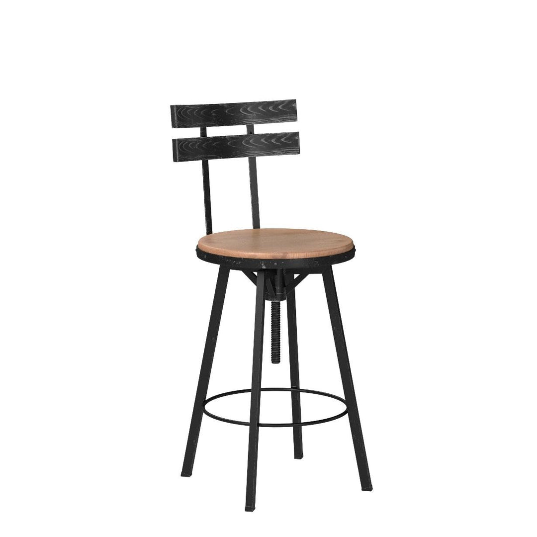 Christopher Knight Home Alanis Firwood Barstool 39" Black Brush Silver - Diamond Home USA