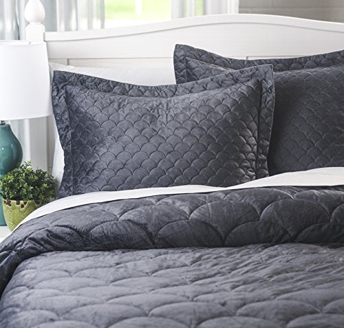 Nikki Chu BL001188 Blanket King Charcoal - Diamond Home USA