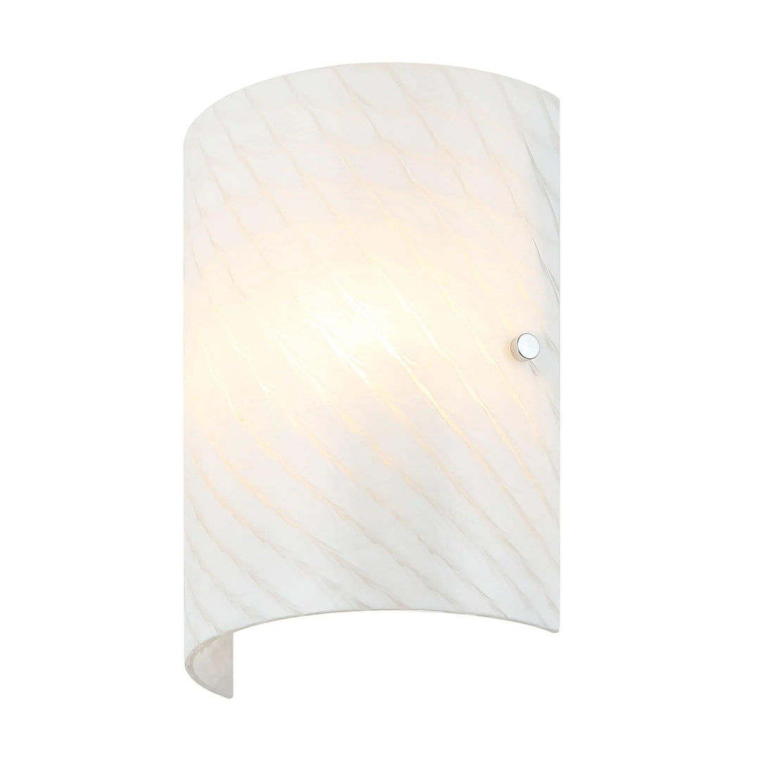 Swirled 2-light Flush Handblown French Feather Glass Wall Sconce Cream