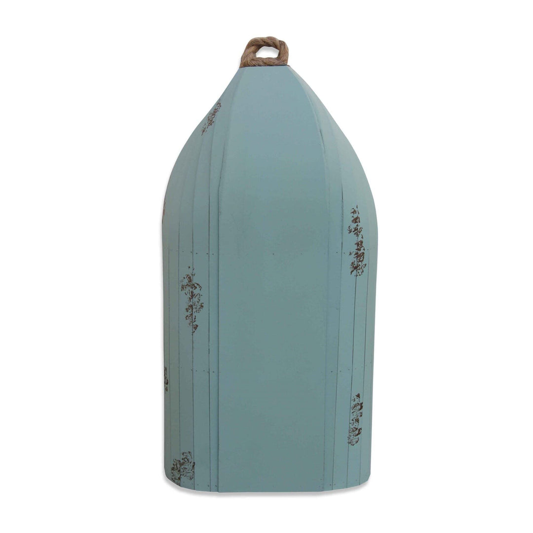 Blue Wood Canoe Designed Shelf with Rope L: 34.25" X W: 16" H: 7" - Diamond Home USA