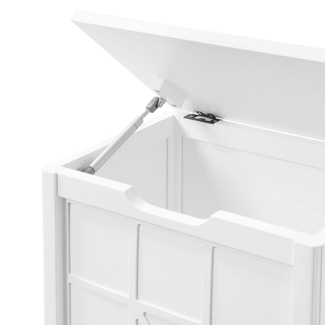 19" w X 20" h Deluxe Clothes Hamper White Wood Includes Lid - Diamond Home USA