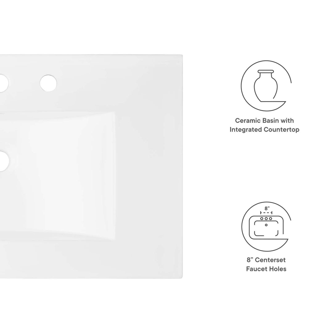 Modway EEI-4837-WHI Cayman 30" Bathroom Sink White - Diamond Home USA