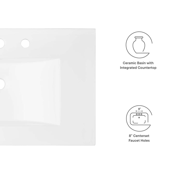 Modway EEI-4837-WHI Cayman 30" Bathroom Sink White - Diamond Home USA