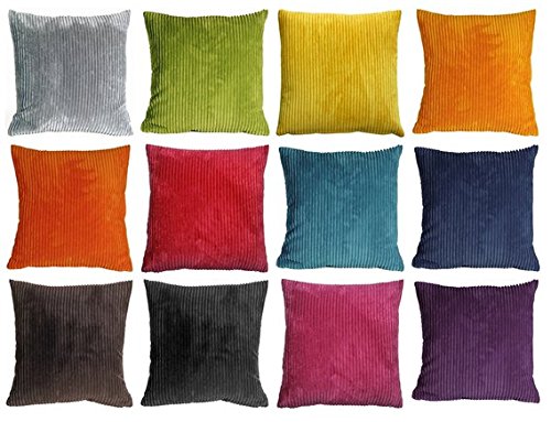 PILLOW DÉCOR Wide Wale Corduroy 22x22 Red Throw Pillow - Diamond Home USA