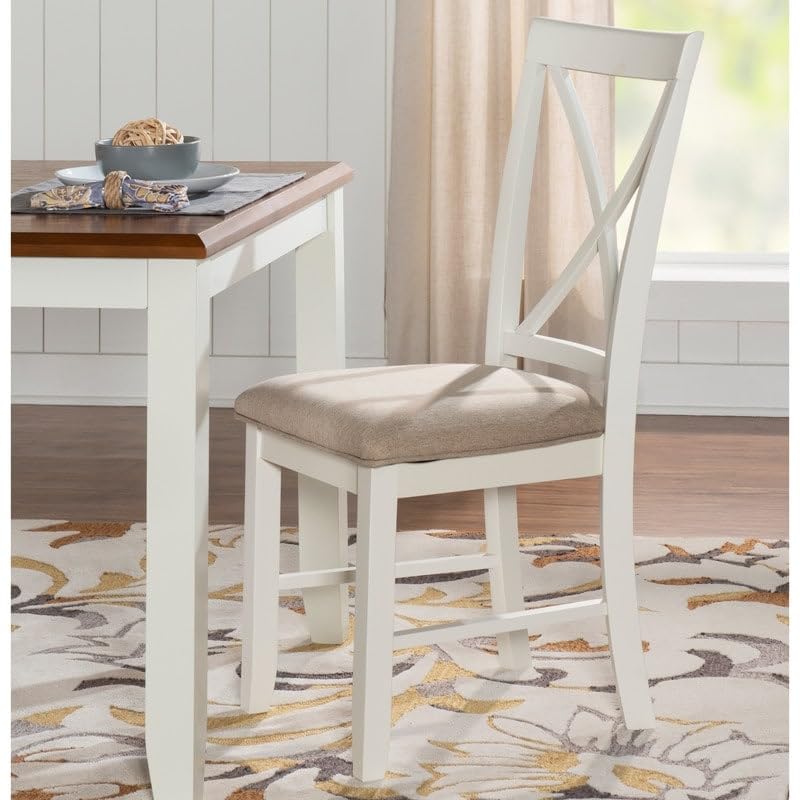 Powell Jane White Cushioned Dining Chair (Set of 2) Beige - Diamond Home USA