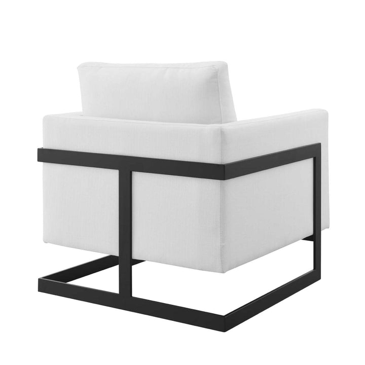 Modway Posse Upholstered Fabric Accent Chair in Black White - Diamond Home USA