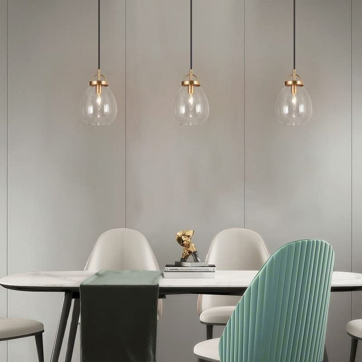 Modern Gold 1-Light Glass Island Lights for Dining Room 6inch D X 9inch H - Diamond Home USA