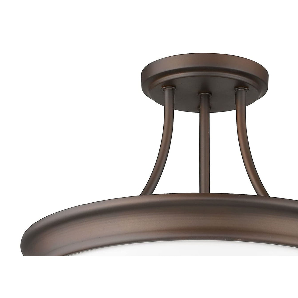 Oil Rubbed Bronze Transitional 3-Light Semi Flush Ceiling Light Brown Metal - Diamond Home USA