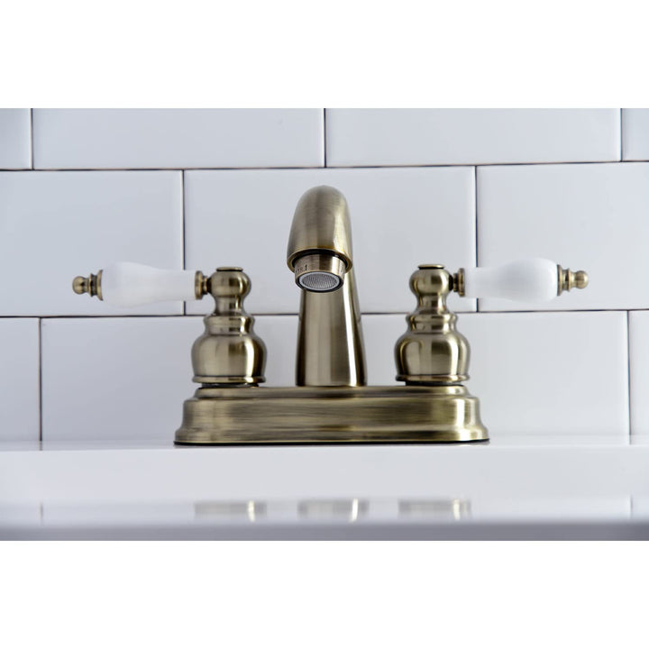 Kingston ass KB5612PL Restoration 4-Inch Centerset Lavatory Faucet Polished