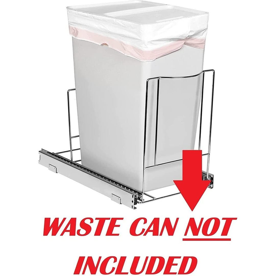 Pull Out Trash Can Under Cabinet- Not Included Heavy Duty Silver Metal - Diamond Home USA
