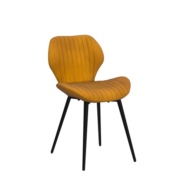 CangLong Mid Century Modern Upholstered Dining irs with Metal Legs Accent Brown - Diamond Home USA