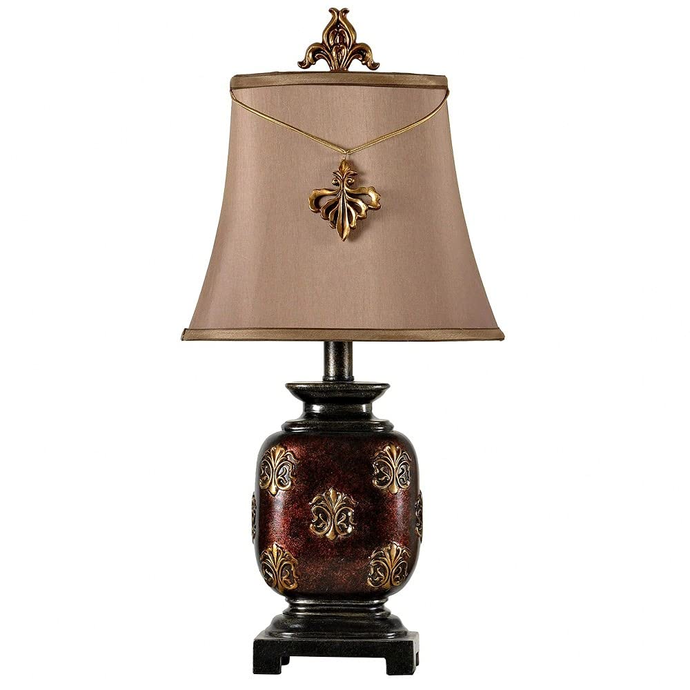 Stylecraft Home Collection Maximus Mini Accent Table Lamp with Fleur De Lis - Diamond Home USA