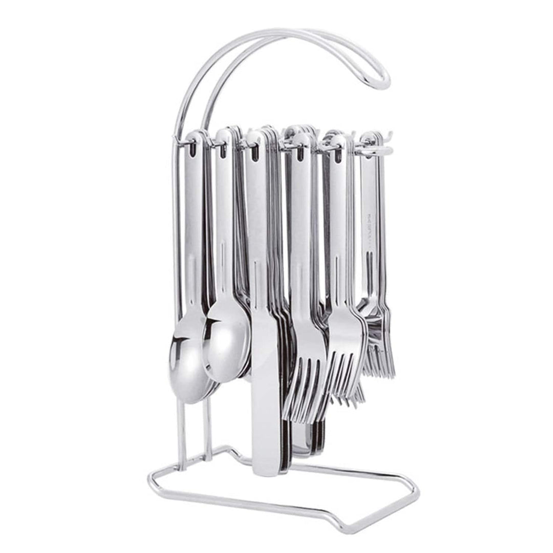 20-piece Stainless Steel Flatware Set With 12" Stand Service For 4 Silver