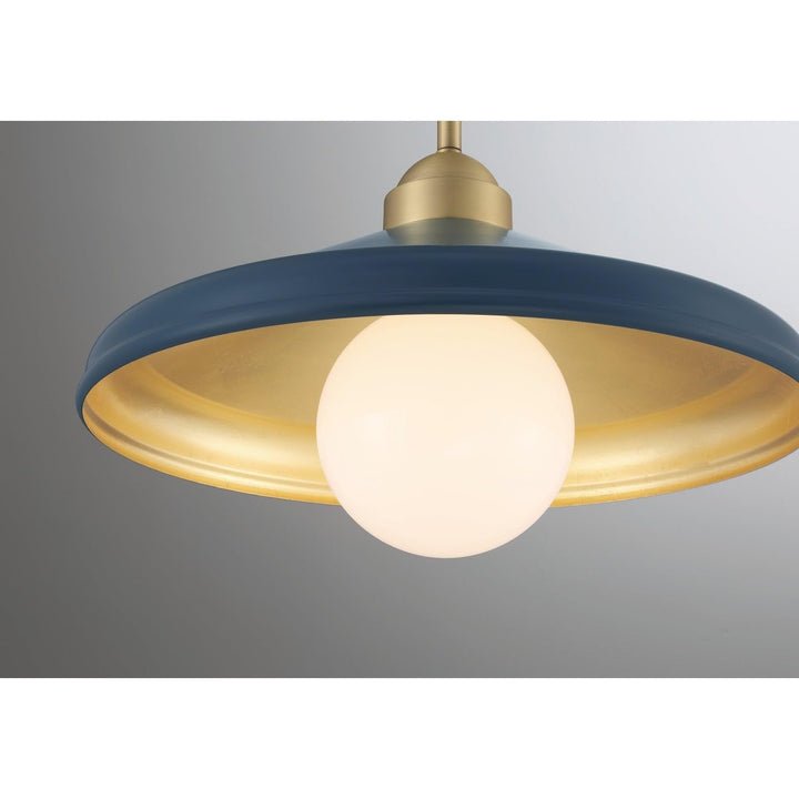 Matte Navy 14" Semi-flush Mount Ceiling Barn Light 14'' D Inch 11'' W H Blue - Diamond Home USA