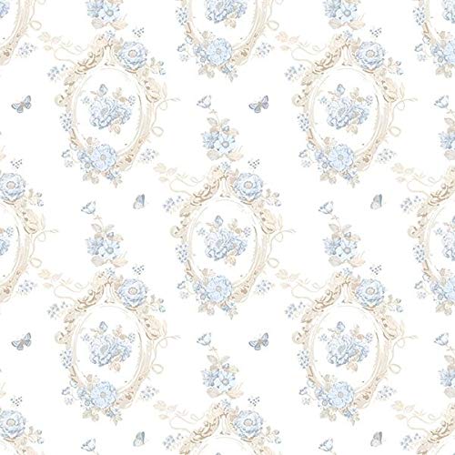 32.7 Ft. X 20.5 in. Vinyl Blue Butterfly Wallpaper Covering Floral