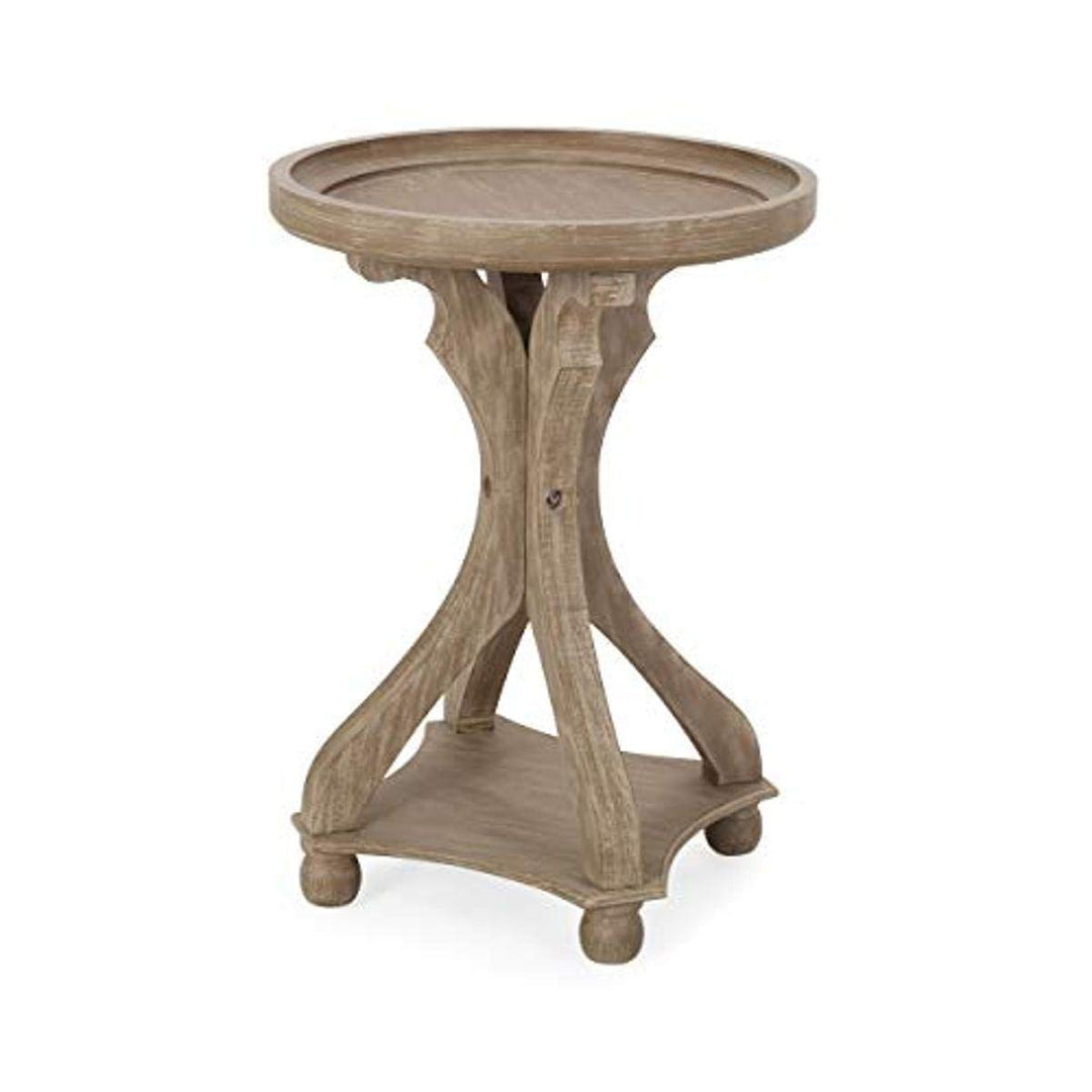 Christopher Knight Home Estelle French Country Accent Table with Round Top Natural