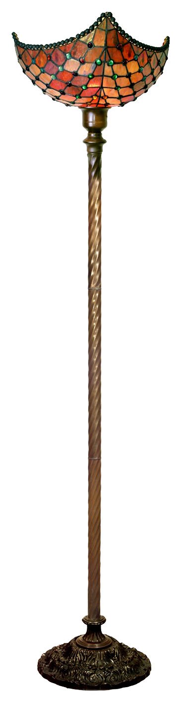 Warehouse of Tiffany 2194+BB75B Tiffany-Style Royal Torchiere Amber