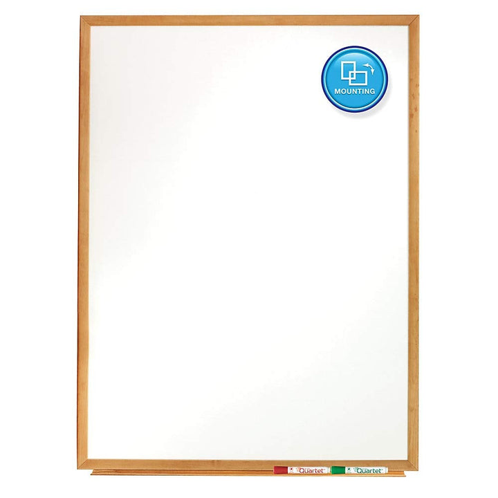 Quartet Whiteboard Non-Magnetic Dry Erase White Board 3' x 2' Total Erase Oak