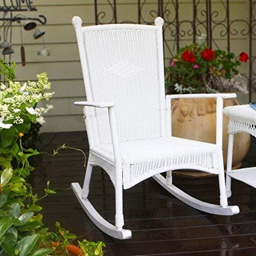 Tortuga Outdoor Portside Classic Rocking Chair White Coastal - Diamond Home USA