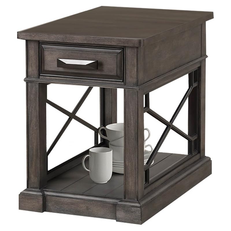 Parker House Sundance Traditional Wood Chairside Table in Smokey Gray