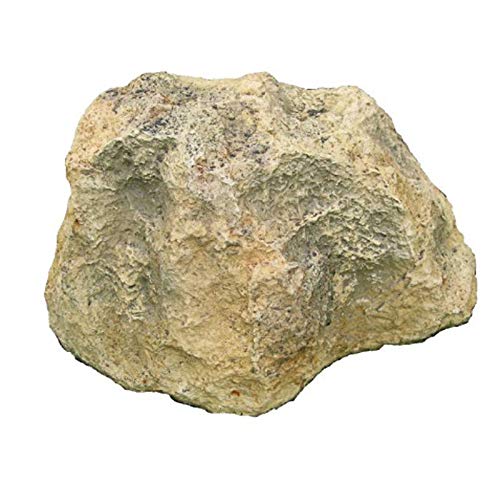 Small Landscape Artificial Boulder Rock Beige Fiberglass Fade Resistant