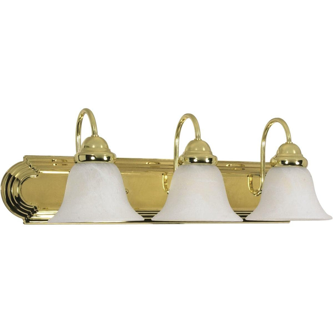 Nuvo 60/329 Ballerina Three Vanity Wall Light with Alabaster Glass Bell Shades