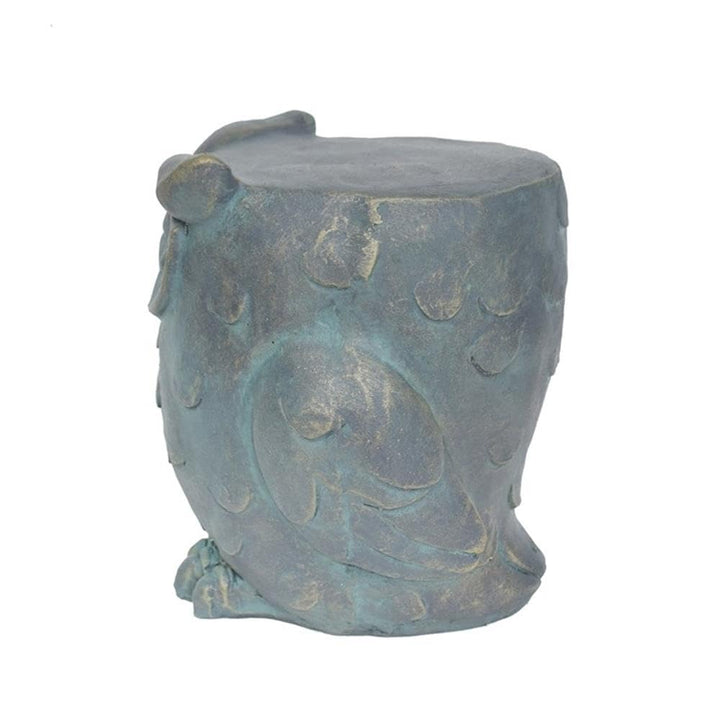 Noble House Pratchett Outdoor 12.5" Stone Garden Stool in Copper Patina Green - Diamond Home USA